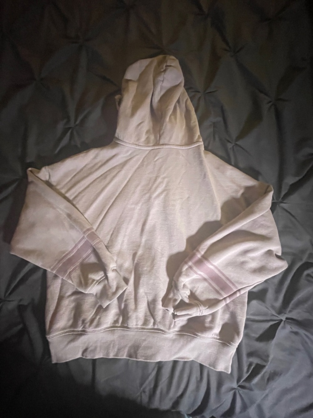 Victoria's Secret Light Lavender Zip-Up Hoodie with Purple Stripes on Sleeves - Picture 5 of 6